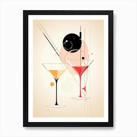 Mid Century Modern Sex On The Beach Floral Infusion Cocktail 3 Art Print