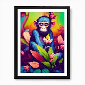 Colorful Monkey Art Print