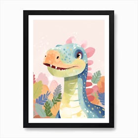 Colourful Dinosaur Ouranosaurus 1 Art Print