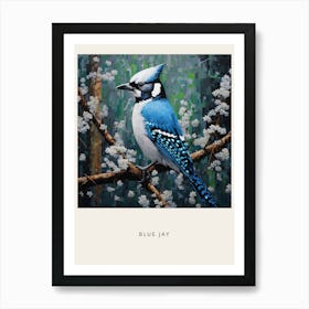 Ohara Koson Inspired Bird Painting Blue Jay 2 Poster Art Print