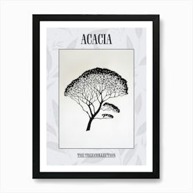 Acacia Tree Simple Geometric Nature Stencil 1 Poster Art Print