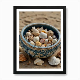 Seashells In A Bowl Art Print