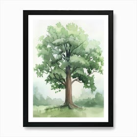 Mahogany Tree Atmospheric Watercolour Painting 8 Art Print