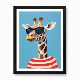 Little Giraffe 3 Wearing Sunglasses Art Print