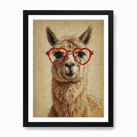 Llama In Glasses 2 Art Print