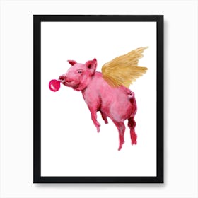 Pig With Bubblegum Poster