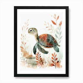 Charming Nursery Kids Animals Turtle 2 Art Print