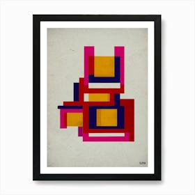 Minimal, Suprematism, Abstract Forms – Pink Art Print