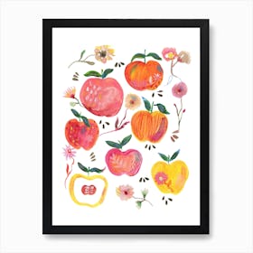 Apples And Florals Art Print