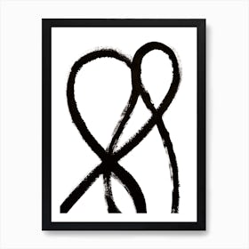 Love Black Abstract Art Print