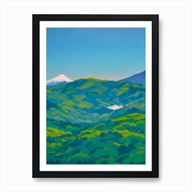Fuji Hakone Izu National Park Japan Blue Oil Painting 2  Art Print