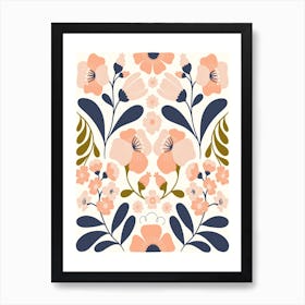 Floral - Peach Boho Botanical Art Print