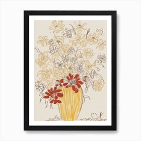 Floral Still Life Sketch Line Art 8 Art Print