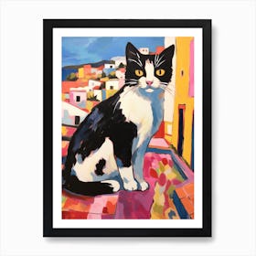 Painting Of A Cat In Ibiza Spain 6 Art Print