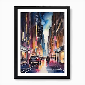 Night In New York City 2 Art Print