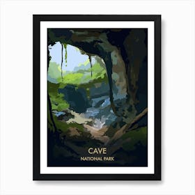 Cave National Park Travel Poster Matisse Style 1 Art Print