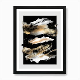 Abstract Gold And Black Canvas Print Art Print