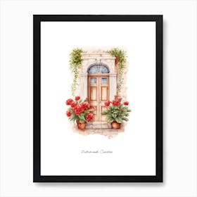 Dubrovnik, Croatia   Mediterranean Doors Watercolour Painting 2 Poster Art Print