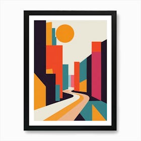 Rome Street, Geometric Abstract Art Art Print