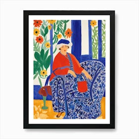 Matisse Inspired A girl and blue dress Art Print