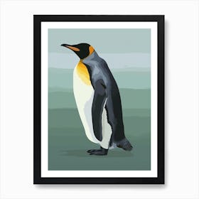 King Penguin Ross Island Minimalist Illustration 3 Art Print