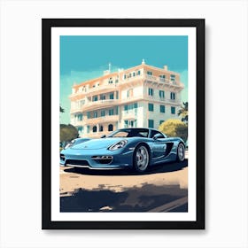A Porsche Carrera Gt In The French Riviera Car Illustration 2 Art Print