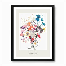 Gypsophila 1 Collage Flower Bouquet Poster Art Print