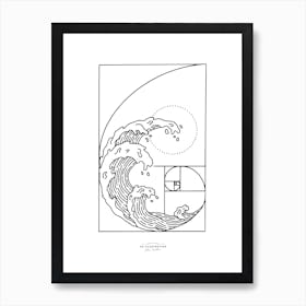 Golden Wave Fineline Illustration Art Print