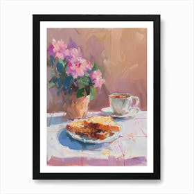 Pink Breakfast Food Hash Browns 1 Art Print