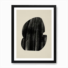 Black Bold Object On Beige 06 Art Print