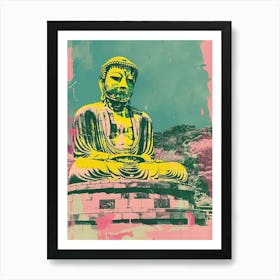 Kamakura Daibutsu Japan Retro Duotone Silkscreen 2 Poster