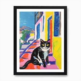 Painting Of A Cat In Zadar Croatia Art Print