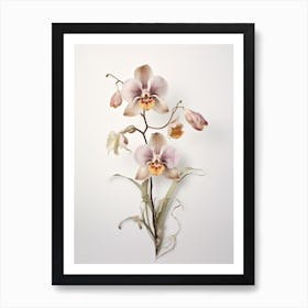 Pressed Flower Botanical Art Monkey Orchid Art Print