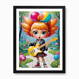 Girl With A Guitar Art Print