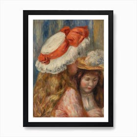 Girls With Hats, Pierre Auguste Renoir Art Print