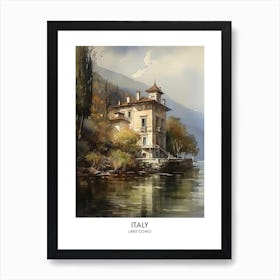 Lake Como, Italy 3 Watercolor Travel Poster Art Print