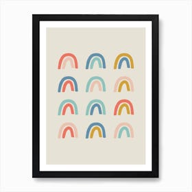 Rainbow Grid Art Print