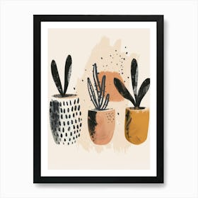 Three Potted Plants 2 Art Print