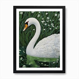 Ohara Koson Inspired Bird Painting Swan 4 Art Print