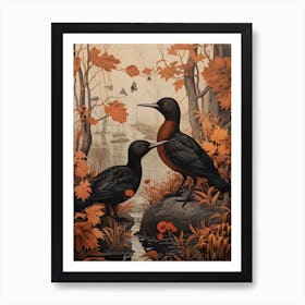 Dark And Moody Botanical Canvasback 2 Art Print