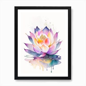 Lotus Flower, Buddhist Symbol Watercolour 3 Art Print