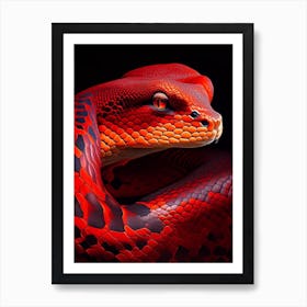 Red Tailed Boa Snake Vibrant Art Print