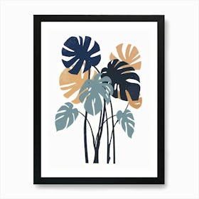 Monstera Plant Minimalist Illustration 2 Art Print