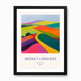 Colourful Abstract The South Downs England 1 Poster Blue Art Print