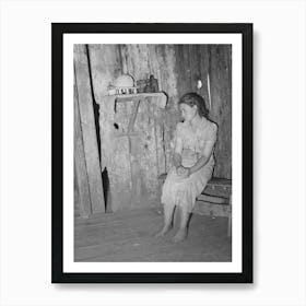 Agricultural Day Laborer Sitting In Corner Of One Room Of Her Two Room Shack Home Near Webbers Falls, Oklahoma Art Print