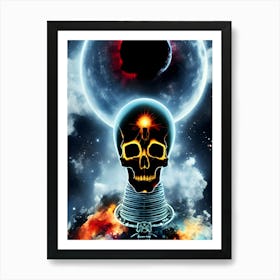 Skull In Space Art Print