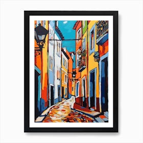 Painting Of Lisbon Portugal In The Style Of Pop Art 3 Art Print