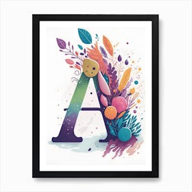 Colorful Letter A Illustration 108 Art Print