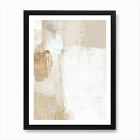 Beige Gold Abstract Painting 1 Art Print