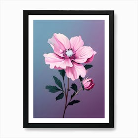 Pink Anemone Flower Art Print